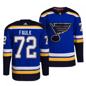 St. Louis Blues tröja Justin Faulk 72 Adidas Blå Authentic - NHL Tröjor Herr